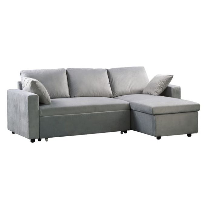 ΚΑΝΑΠΕΣ ΚΡΕΒΑΤΙ ΓΩΝΙΑ MICROFIBER ΓΚΡΙ/ΑΝΑΣΤΡΕΨΙΜΟΣ 223X146X80X83