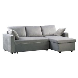 ΚΑΝΑΠΕΣ ΚΡΕΒΑΤΙ ΓΩΝΙΑ MICROFIBER ΓΚΡΙ/ΑΝΑΣΤΡΕΨΙΜΟΣ 223X146X80X83