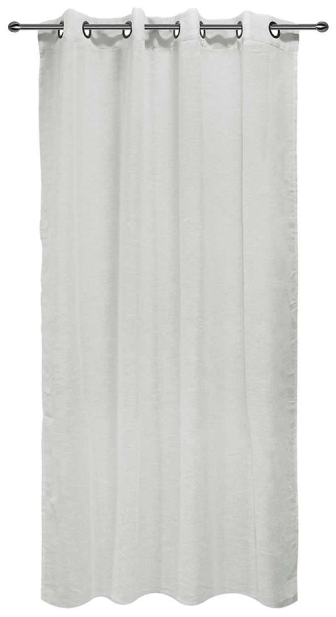 ΚΟΥΡΤΙΝΑ ΕΤΟΙΜΗ LINEN LOOK ΜΕ ΤΡΕΣΣΑ & ΒΑΡΙΔΙ 140X250 ΓΚΡΙ