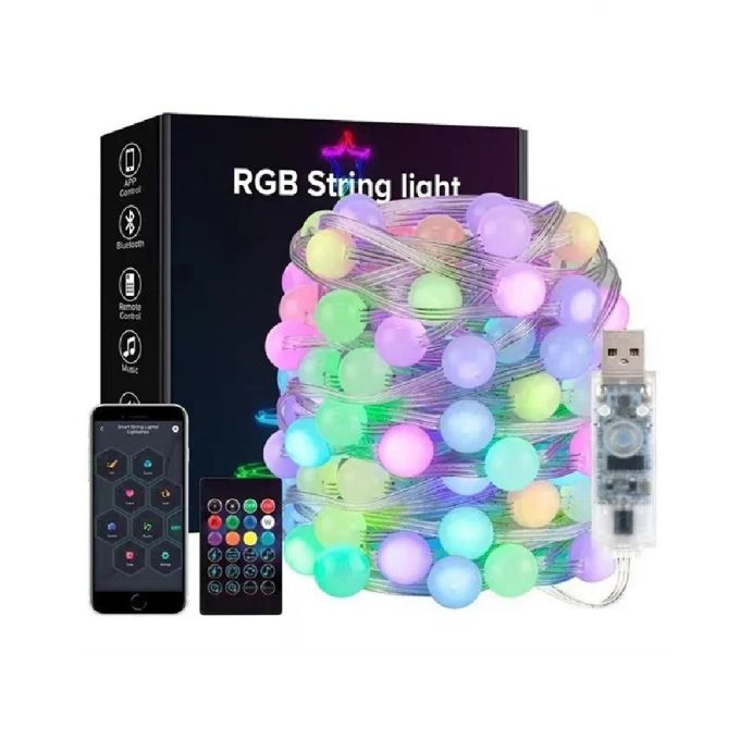 ΧΡΙΣΤΟΥΓΕΝΝΙΑΤΙΚΑ ΦΩΤΑΚΙΑ LED - ΦΥΣΑΛΙΔΑ - USB-10M-66L - RGB - 272356