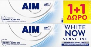 ΟΔΟΝΤΟΚΡΕΜΑ 75ML AIM WHITE NOW 1+1ΔΩΡΟ SENSITIVE