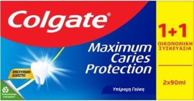 ΟΔΟΝΤΟΚΡΕΜΑ COLGATE 2Χ90ML MAXIMUM CARIES PROTECTION (1+1ΔΩΡΟ)