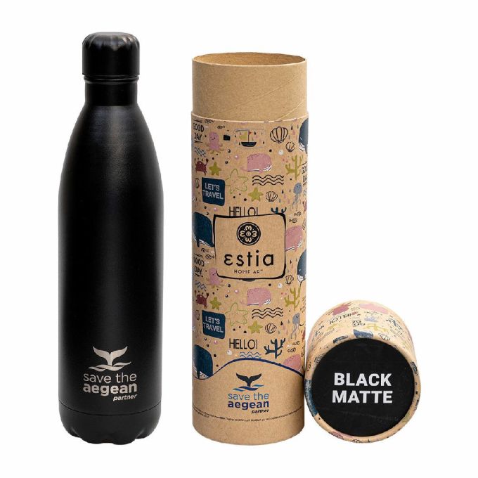 TRAVEL FLASK 750ML BLACK ΜΑΤΤΕ SAVE AEGEAN