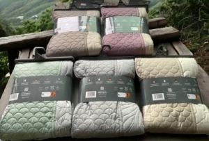 ΚΟΥΒΕΡΛΙ ULTRASONIC LORETA 160X220 BEIGE-NATURAL 100% MICROFIBER