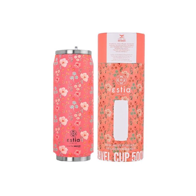 ΘΕΡΜΟΣ TRAVEL CUP SAVE THE AEGEAN 500ML BOUQUET CORAL