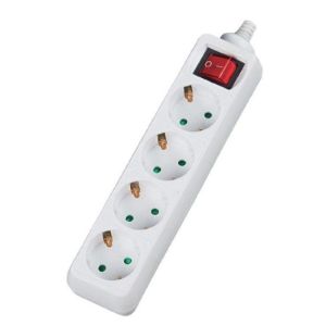 ΠΟΛΥΜΠΡΙΖΟ V04BK ALFAONE 4 ΘΕΣΕΙΣ ΜΕ ΔΙΑΚΟΠΤΗ 3Χ1,5MM 1,5M ΛΕΥΚΟ