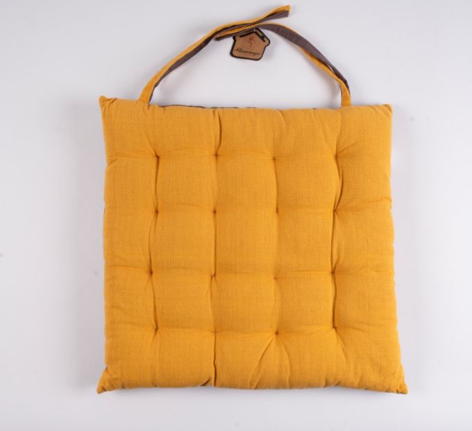 ΜΑΞΙΛΑΡΙ ΚΑΡΕΚΛΑΣ ΣΧ.DUO 40X40CM ΔΙΠΛΗΣ ΟΨΗΣ YELLOW-MD.GREY 100% ΒΑΜΒ.