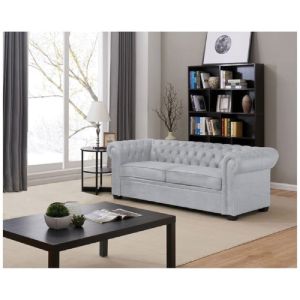 ΚΑΝΑΠΕΣ - ΚΡΕΒΑΤΙ 3ΘΕΣΙΟΣ ΥΦΑΣΜΑ ΑΝΟΙΧΤΟ ΓΚΡΙ 205X90X75CM