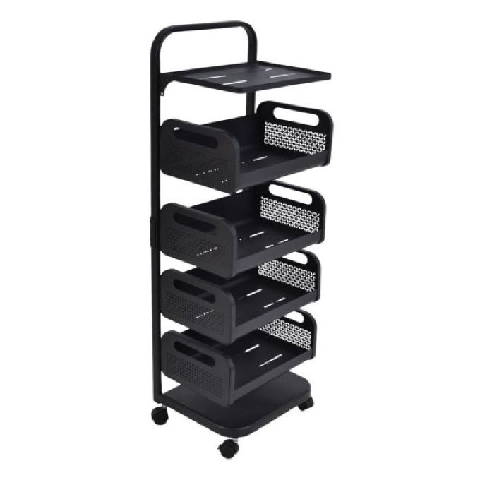 ΤΡΟΛΕΙ ΜΕΤΑΛΛΙΚΟ ΜΕ 4ΚΑΛΑΘΙΑ 2ΡΑΦΙΑ ΜΑΥΡΟ ΜΑΤ37X22X106ΕΚ.