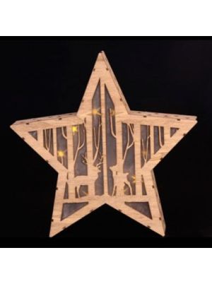 ΑΣΤΡΟ ΞΥΛΙΝΟ ΧΡΙΣΤ/ΤΙΚΟ 10 ΛΑΜΠΑΚΙΑ LED