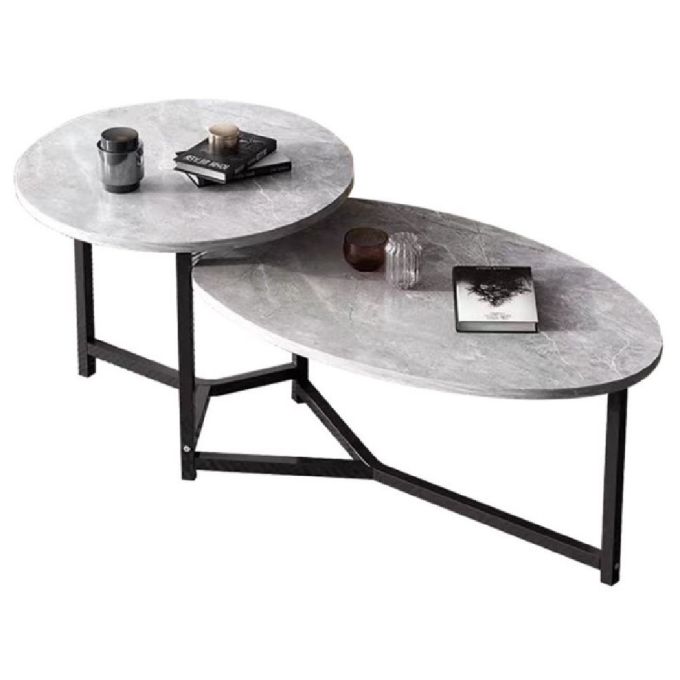 ΤΡΑΠΕΖΑΚΙ ΣΑΛΟΝΙΟΥ 125Χ60CM ΔΙΠΛΟ ΜΕΤΑΛΛΟ ΜΑΥΡΟ ΕΠΙΦΑΝΕΙΑ ΑΠΟΧΡΩΣΗ ΓΚΡΙ