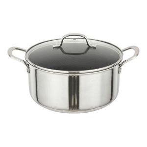 ΚΑΤΣΑΡΟΛΑ ΙΝΟΧ ΑΝΤΙΚ-ΤΙΚΗ ΜΕ ΓΥΑΛ. ΚΑΠΑΚΙ DMOND TRI-PLY 28ΕΚ.