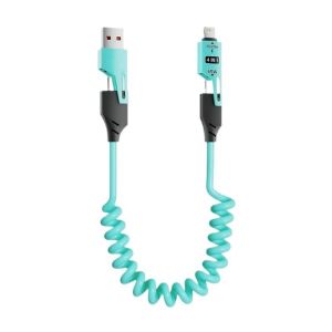 ΚΑΛΩΔΙΟ ΦΟΡΤΙΣΗΣ & DATA ΣΠΙΡΑΛ - 4IN1 - FAST CHARGE - X204 - 27-65W - 102048