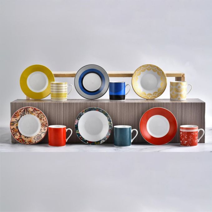 ΦΛΥΤΖΑΝΙΑ + ΠΙΑΤΑΚΙΑ ESPRESSO ΣΕΤ 6ΤΕΜ. 90CC