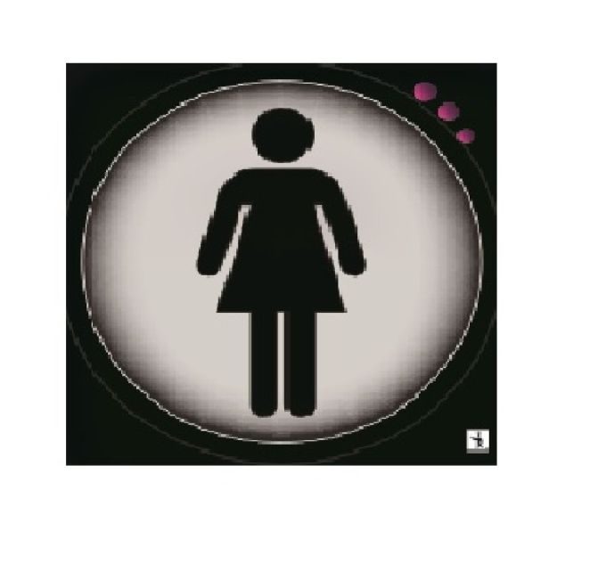 ΣΗΜΑ ALU “ΣΚΙΤΣΟ ΓΥΝΑΙΚΕΙΟ”9.5×9.5CM