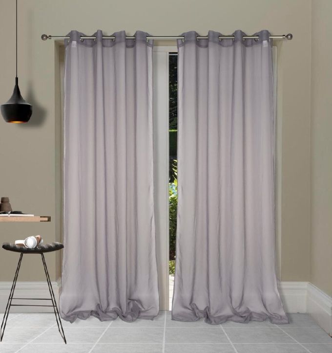 ΚΟΥΡΤΙΝΑ ΕΤΟΙΜΗ ΟΡΓΑΝΤΖΑ 140Χ260 ELSA ΓΚΡΙ 100%POL