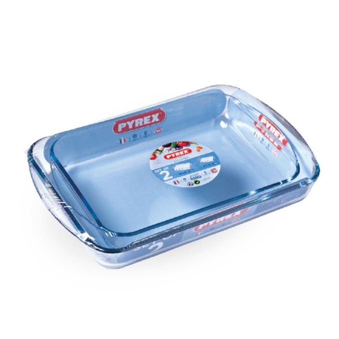 ΤΑΨΙ PYREX ΟΡΘΟΓΩΝΙΟ ΣΕΤ 2ΤΕΜ. 2,7LIT.