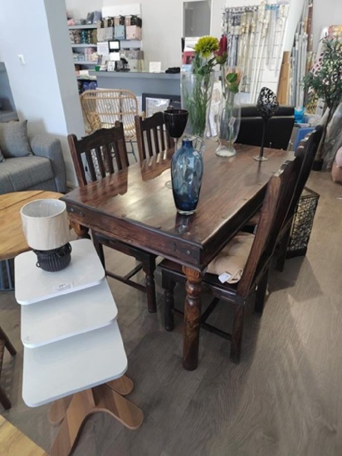 ΣΕΤ ΤΡΑΠΕΖΙΑ 5ΤΕΜ.130X80 & ΚΑΡΕΚΛΕΣ ΚΑΡΥΔΙ