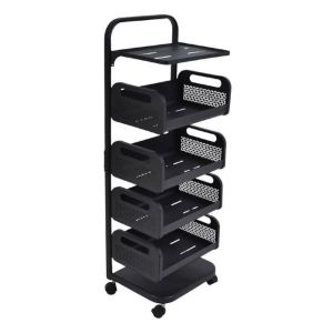 ΤΡΟΛΕΙ ΜΕΤΑΛΛΙΚΟ ΜΕ 4ΚΑΛΑΘΙΑ 2ΡΑΦΙΑ ΜΑΥΡΟ ΜΑΤ37X22X106ΕΚ.