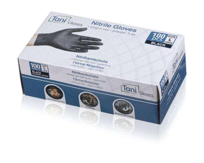 ΓΑΝΤΙΑ ΝΙΤΡΙΛΙΟΥ PROTECT MIAΣ ΧΡΗΣΗΣ ΜΑΥΡΑ -L- 100TEM.