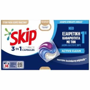 ΤΑΠΛΕΤΕΣ SKIP ΠΛΥΝΤΗΡΙΟΥ ΡΟΥΧΩΝ ACTIVE CLEAN 38ΤΜΧ