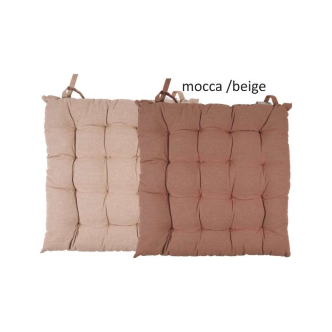 ΜΑΞΙΛΑΡΙ ΚΑΡΕΚΛΑΣ 40Χ40+4CM MOCCA-BEIGE 100%C ( 4ΑΔΑ ΕΚΠΤ.-10% )