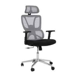 ΚΑΡΕΚΛΑ ΓΡΑΦΕΙΟΥ FL335 ΓΚΡΙ ΠΛΑΤΗ-ΜΑΥΡΟ ΚΑΘΙΣΜΑ 64X62X130ΕΚ