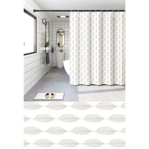 ΚΟΥΡΤΙΝΑ ΜΠΑΝ. PEVA 180X180 + 12 ΚΡΙΚΟΙ